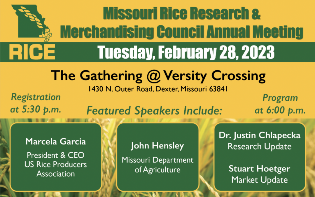 Missouri Rice Research & Merchandising Council to Host Annual Meeting on February 28
